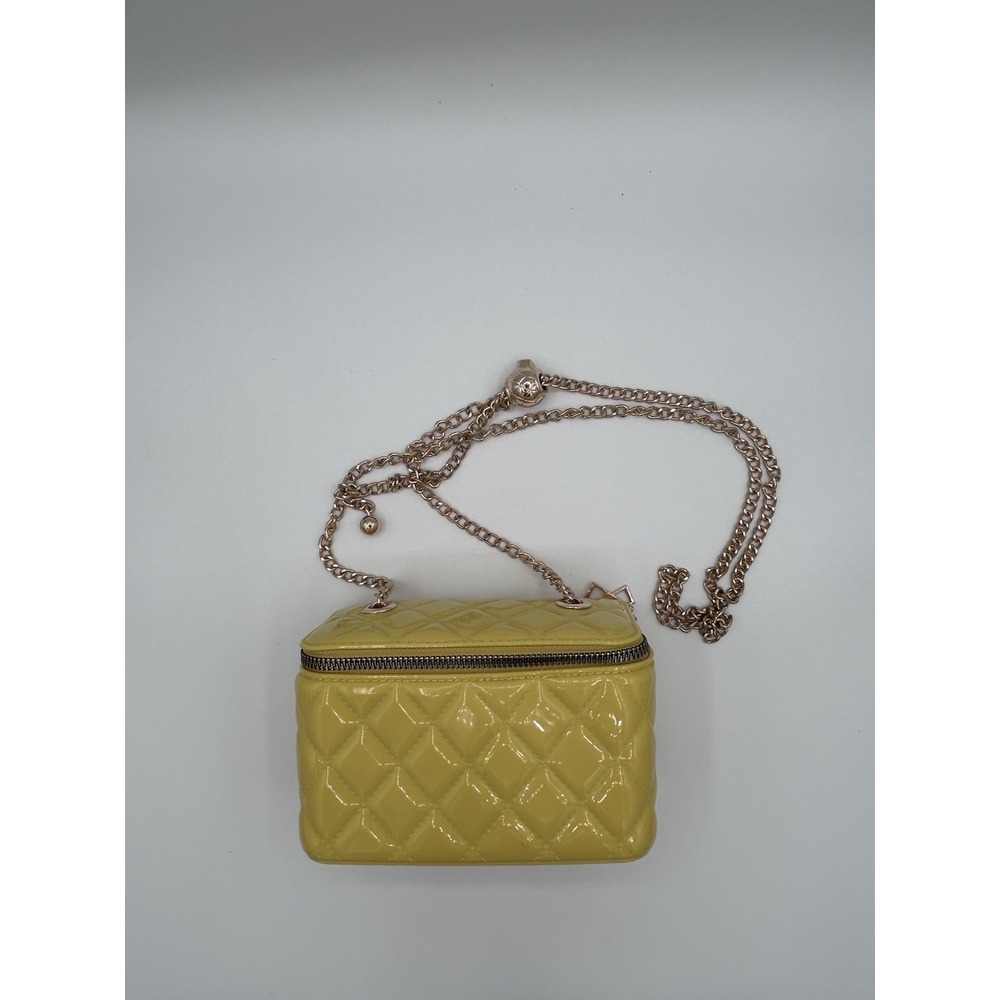 Vintage Quilted Patent Mini Bag ✨ Gold Chain Crossbody